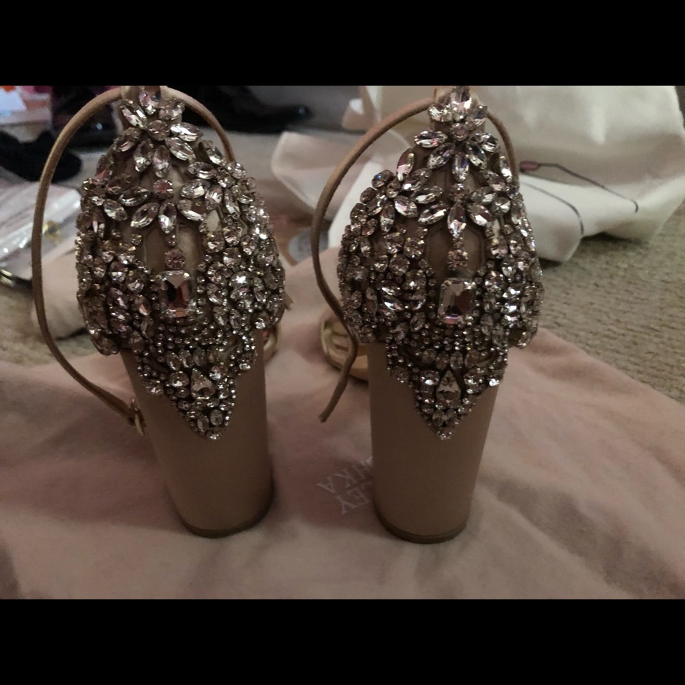 badgley mischka rhinestone heels